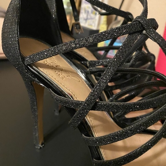 Jewel Badgley Mischka Taura Glitter Heels - Picture 6 of 11